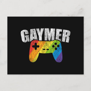 Gaymer Rainbow Flag Gaming Lesbian Gay Bisexual LG Feiertagspostkarte