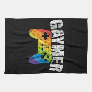Gaymer Rainbow Flag Gaming Lesbian Gay Bisexual LG Geschirrtuch
