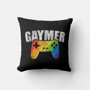 Gaymer Rainbow Flag Gaming Lesbian Gay Bisexual LG Kissen
