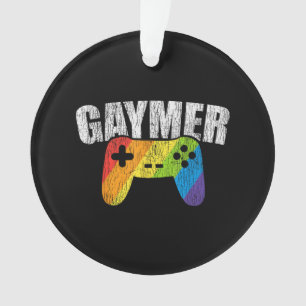 Gaymer Rainbow Flag Gaming Lesbian Gay Bisexual LG Ornament