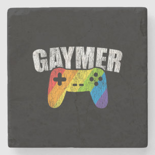 Gaymer Rainbow Flag Gaming Lesbian Gay Bisexual LG Steinuntersetzer