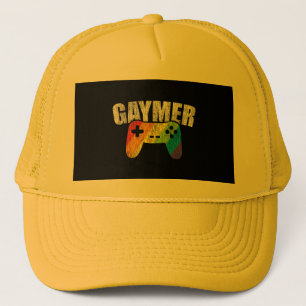Gaymer Rainbow Flag Gaming Lesbian Gay Bisexual LG Truckerkappe