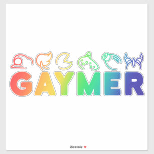Gaymer Rainbow Schatten Funny Gay Pride Aufkleber