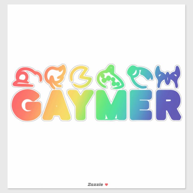 Gaymer Rainbow Schatten Funny Gay Pride Aufkleber (Blatt)