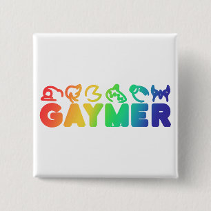 Gaymer Rainbow Schatten Funny Gay Pride Button