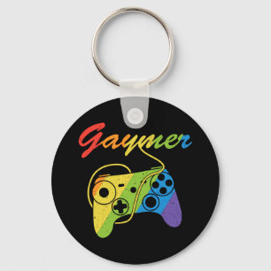 Gaymer   Rainbow Video Game Controller   Gaming Schlüsselanhänger