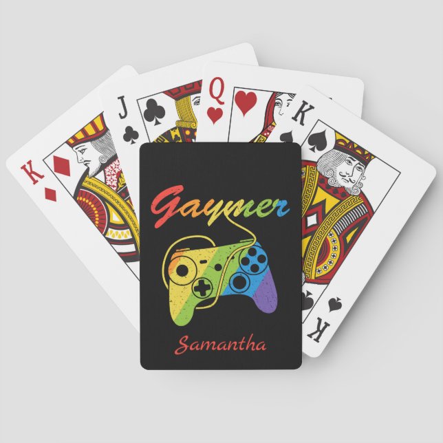 Gaymer | Rainbow Video Game Controller | Gaming Spielkarten (Rückseite)
