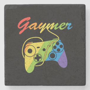 Gaymer   Rainbow Video Game Controller   Gaming Steinuntersetzer