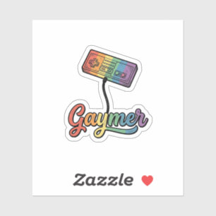 Gaymer Regenbogen Gamer Vektor-Shirt-Design_1 Aufkleber