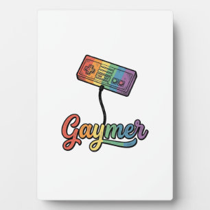 Gaymer Regenbogen Gamer Vektor-Shirt Design_1 Fotoplatte