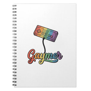 Gaymer Regenbogen Gamer Vektor-Shirt Design_1 Notizblock