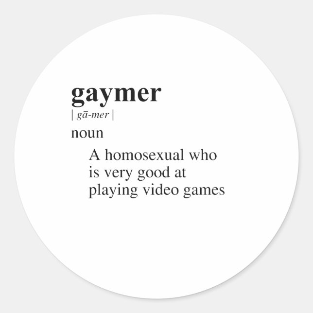 GAYMER RUNDER AUFKLEBER (Vorderseite)