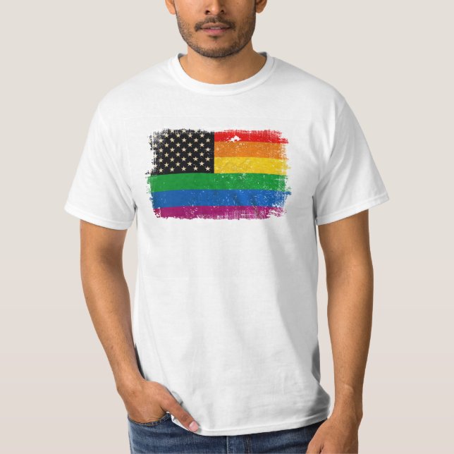 Gaymerican Pride Flag T-Shirt (Vorderseite)