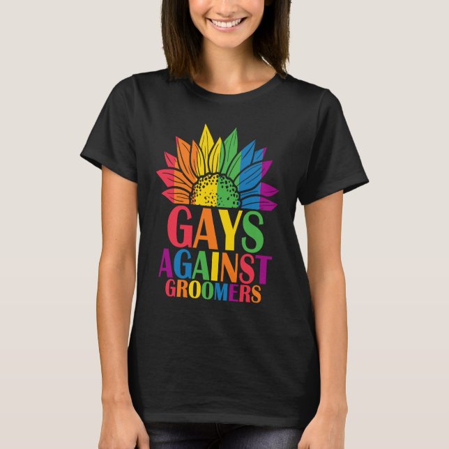 Gays Against Groomers Gradien Groom Dogs Not Kids T-Shirt (Vorderseite)