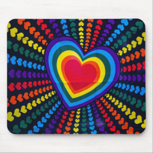 Gays Colors Heart Rainbow Muster Unterschiedliche  Mousepad