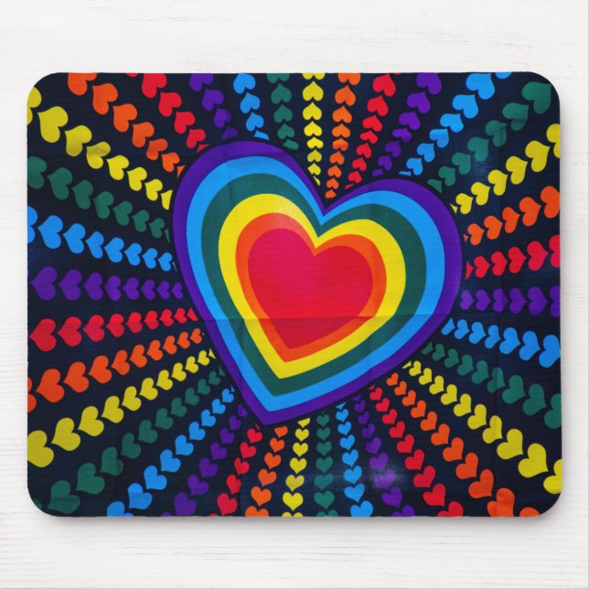 Gays Colors Heart Rainbow Muster Unterschiedliche  Mousepad (Vorne)