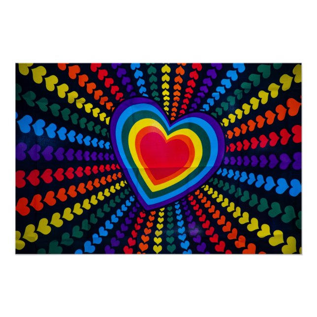 Gays Colors Heart Rainbow Pattern Homosexuelle Dif Poster (Vorderseite)