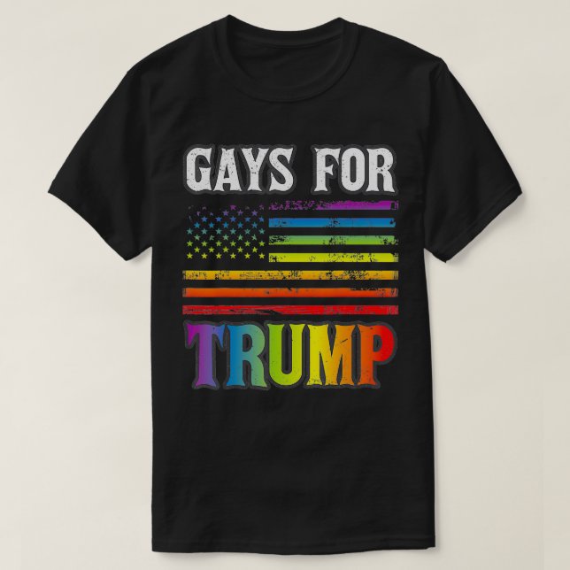 Gays For Trump LGBT Pride Gay Rainbow Flag Vote Re T-Shirt (Design vorne)