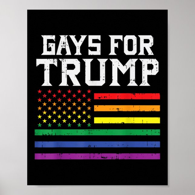 Gays for Trump USA Flag Pro Reelect Donald 2020 Poster (Vorne)