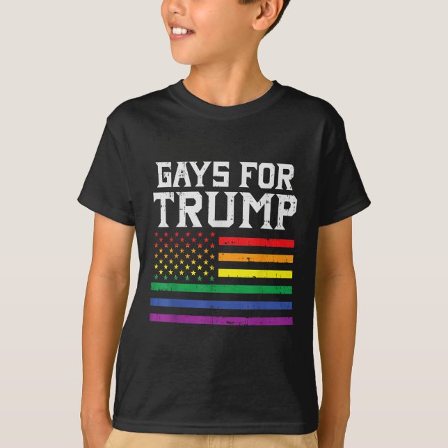 Gays for Trump USA Flag Pro Reelect Donald 2020 T-Shirt (Vorderseite)