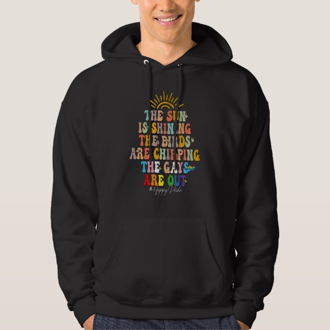 Gays Pride LGBT Groovy The Gays Are Out Cute Vinta Hoodie (Vorderseite)