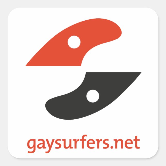 GaySurfers.net LOGO + URL Quadratischer Aufkleber (Vorderseite)