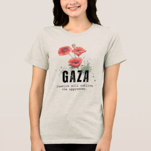 Gaza-Anemone-Blumen T-Shirt – Gerechtigkeit Tri-Blend Shirt