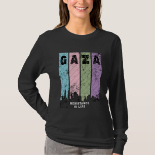 GAZA Langarm-Protest-T-Shirt   Solidarität T-Shirt