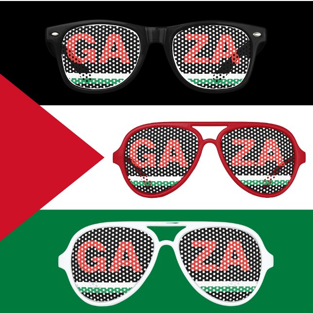Gaza-Stadt Palästina Flaggenfarben Party-Schattier Partybrille (Von Creator hochgeladen)