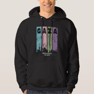 GAZA Vintage Distressed Hoodie   Solidarität