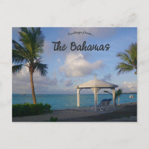 Gazebo an einem Strand auf den Bahamas Postkarte