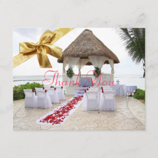 Gazebo auf der Strand-Hochzeit danken Ihnen Card2 Dankeskarte