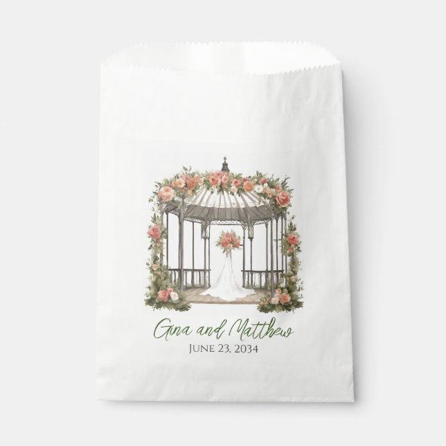 Gazebo Floral Rose Gastgeschenk Hochzeit Cake Bag Geschenktütchen (Vorderseite)