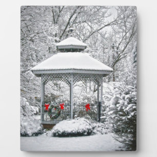 Gazebo im Schnee Fotoplatte