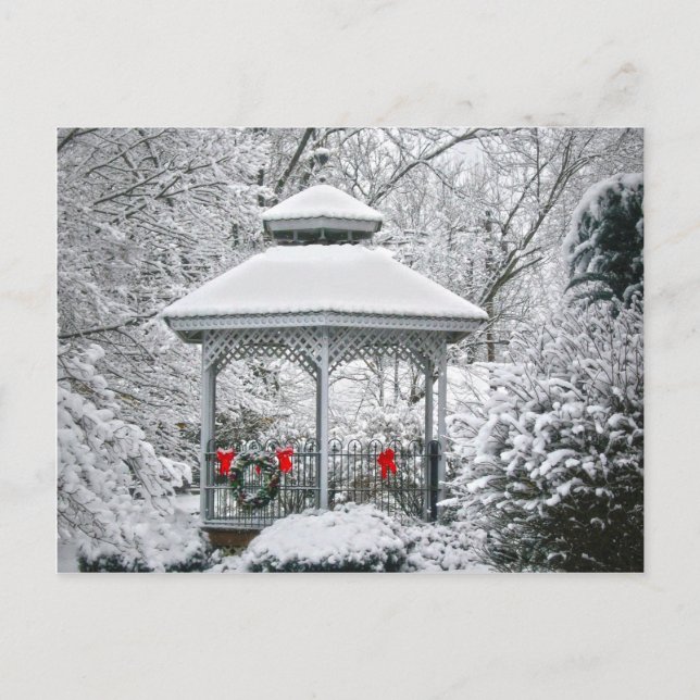 Gazebo im Schnee Postkarte (Vorderseite)