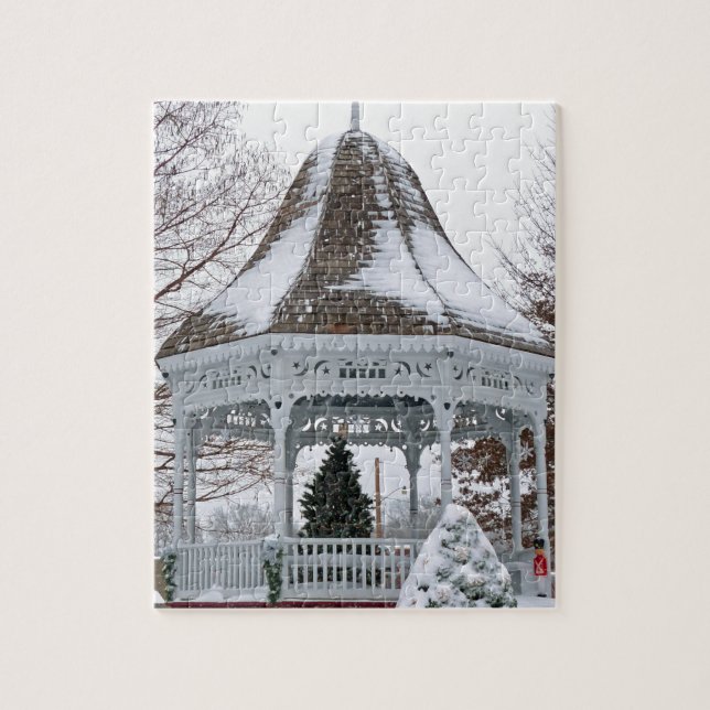 Gazebo im Schnee Puzzle (Vertikal)