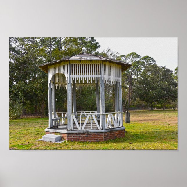 Gazebo in Old St. Joseph Friedhof, Florida Poster (Vorne)