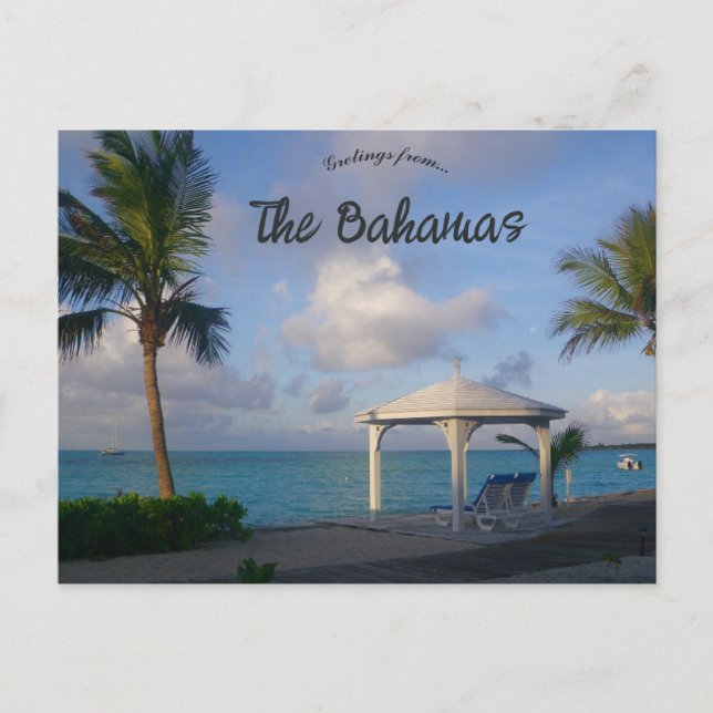 Gazebo on a Beach in The Bahamas Postkarte (Vorderseite)