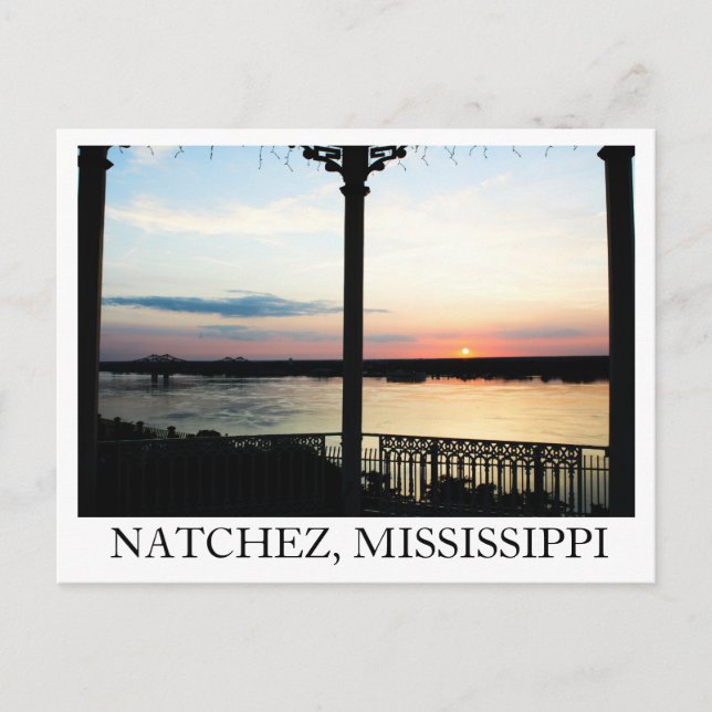 Gazebo Sunset in Natchez, Mississippi Postkarte (Vorderseite)