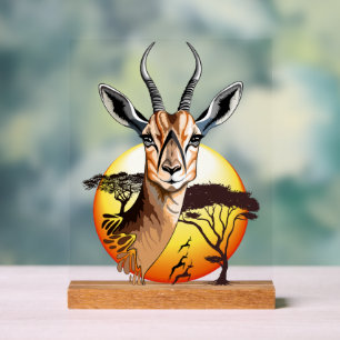 Gazelle African Antelope Wild Animal Acrylschild