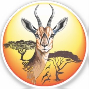 Gazelle African Antelope Wild Animal Aufkleber