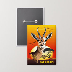 Gazelle African Antelope Wild Animal Button