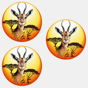 Gazelle African Antelope Wild Animal Etiketten