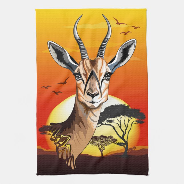 Gazelle African Antelope Wild Animal Geschirrtuch (Vertikal)