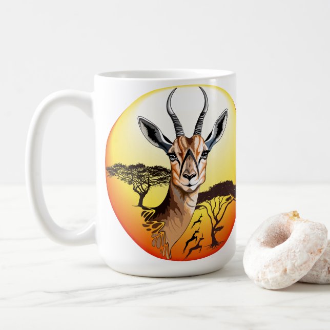 Gazelle African Antelope Wild Animal Kaffeetasse (Mit Donut)
