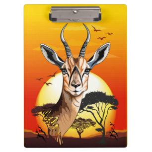 Gazelle African Antelope Wild Animal Klemmbrett
