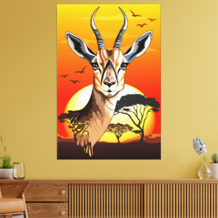 Gazelle African Antelope Wild Animal Leinwanddruck