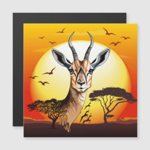 Gazelle African Antelope Wild Animal Magnetkarte