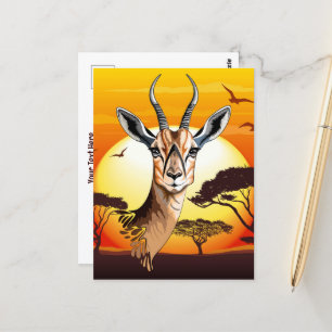 Gazelle African Antelope Wild Animal Postkarte
