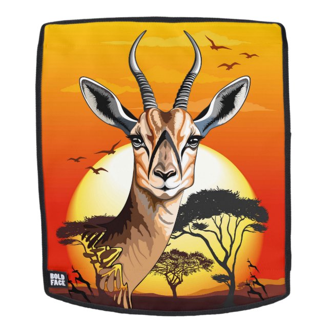 Gazelle African Antelope Wild Animal Rucksack (Abnehmbare Front)